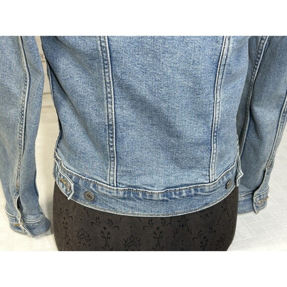 LEVIS LEVI'S SMALL Womens Blue Jean Denim Trucker JACKET Coat 90's Style vtg. - Picture 9 of 16
